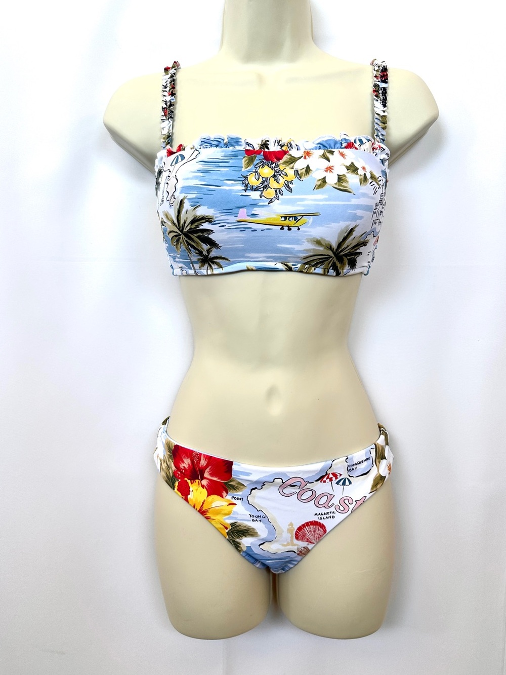 SEAFOLLY COAST TO COAST 2-PIECE BIKINI BATHING SUIT POWDER BLUE NEW Sz6US/10AUS